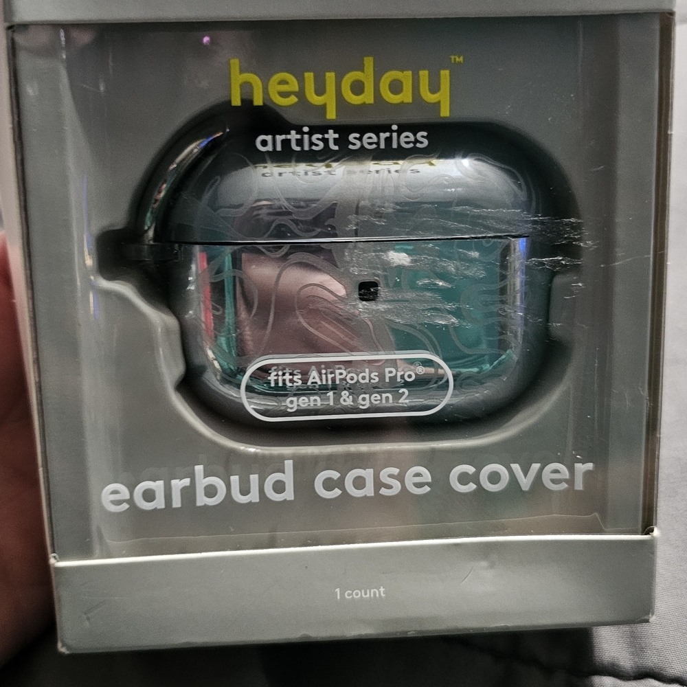 Heyday Artist Series Pink and Teal Earbud Case Cover